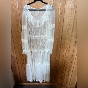 Free People Stevie Sheer Floral Lace Maxi Dress